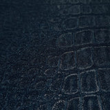 WM6750701 Vinyl Crocodile Navy Blue Textured Wallpaper faux alligator skin wallcovering 3D