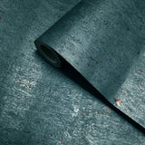 WM822KCC Real Natural cork dark green emerald blue copper metallic foil texture Wallpaper
