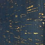 WM865301 Enchanced natural cork deep navy gold metallic foil striped textured Wallpaper
