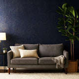 WM865301 Enchanced natural cork deep navy gold metallic foil striped textured Wallpaper
