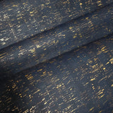 WM865301 Enchanced natural cork deep navy gold metallic foil striped textured Wallpaper
