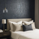 WM868KCG Real Natural cork Gray charcoal platinum gold metallic foil textured Wallpaper