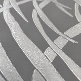 WM90330501 Tropical palm leaves gray silver metallic Wallpaper modern wallcoverings roll 3D
