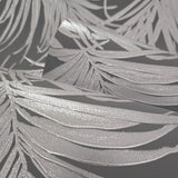 WM90330501 Tropical palm leaves gray silver metallic Wallpaper modern wallcoverings roll 3D
