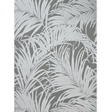 WM90330501 Tropical palm leaves gray silver metallic Wallpaper modern wallcoverings roll 3D
