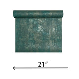 WM90400501 Rustic distressed paint green brass metallic Textured faux Concrete Wallpaper 3D