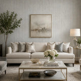 WM90680301 Silver foil metallic faux fabric textured vertical lines contemporary wallpaper