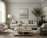 WM90680301 Silver foil metallic faux fabric textured vertical lines contemporary wallpaper