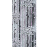 WM90840101 Cherry blossom forest flowering branches gray pink purple tree trunks Wallpaper
