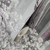 WM90840101 Cherry blossom forest flowering branches gray pink purple tree trunks Wallpaper
