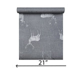 WM90960801 Gray silver heritage stag deer faux fabric Wallpaper 3D lodge wallcoverings roll
