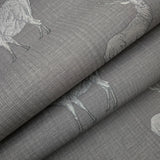 WM90960801 Gray silver heritage stag deer faux fabric Wallpaper 3D lodge wallcoverings roll
