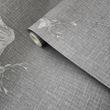 WM90960801 Gray silver heritage stag deer faux fabric Wallpaper 3D lodge wallcoverings roll
