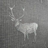 WM90960801 Gray silver heritage stag deer faux fabric Wallpaper 3D lodge wallcoverings roll

