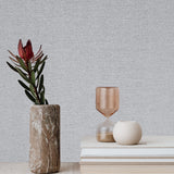WM92120001 Gray silver modern faux woven fabric textured Wallpaper plain wallcoverings roll
