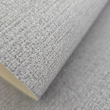 WM92120001 Gray silver modern faux woven fabric textured Wallpaper plain wallcoverings roll
