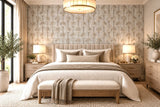 WM92170101 Art Deco tropical palms trees Modern beige cream gold metallic Wallpaper roll 3D