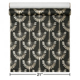 WM92170201 Art Deco tropical palms trees Modern Black charcoal gold metallic Wallpaper roll