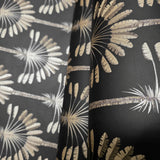 WM92170201 Art Deco tropical palms trees Modern Black charcoal gold metallic Wallpaper roll
