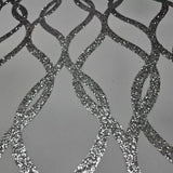 WM92180201 Sequin silver glitter trellis lines Textured Geometric light gray Wallpaper 3D