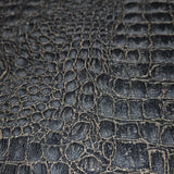 WMAFR1301001 Crocodile gray blue gold metallic Textured Wallpaper faux alligator skin leather