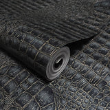 WMAFR1301001 Crocodile gray blue gold metallic Textured Wallpaper faux alligator skin leather