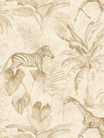 WMGL2060501 Grasslands Florals Animals beige Wallpaper