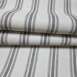 WMSR2060001  Classic vertical Stripes Gray off white striped faux fabric textured wallpaper