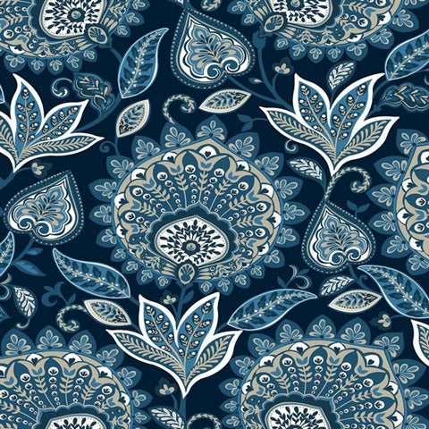 WMTJ4101201 Sheffield King of Prussia Floral Paisley Wallpaper