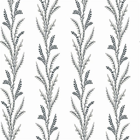 WMTJ4200001 Sisal Exbury Black and White Natural Grasscloth Wallpaper