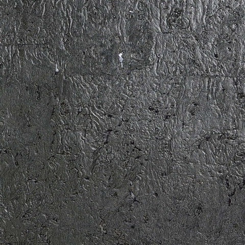 WP20018 Moon Rock Gun Metal Natural Cork Wallpaper