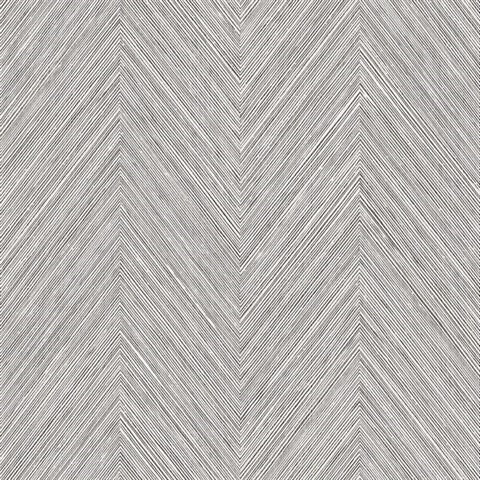 WS70216 Sitka Carbon Natural Grasscloth Chevron Wallpaper