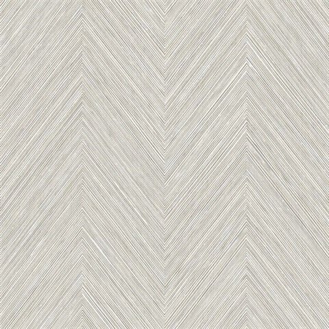 WS70217 Sitka Cool Linen Natural Grasscloth Chevron Wallpaper