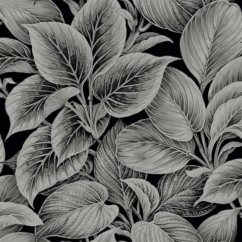 WS70300 Wasilla Rocky Coast Large Leaf Wallpaper 