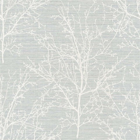 WS70402 Kenai Bluebell Silhouette Tree Branches Wallpaper