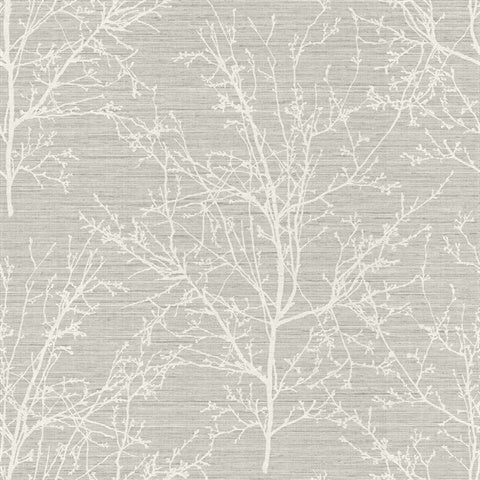 WS70408 Kenai Shell Silhouette Tree Branches Wallpaper