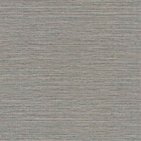 WS70500 Bethel Volcanic Black Faux Grasscloth Wallpaper