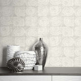 WS71008 Valdez Winter Grey Medallion Wallpaper