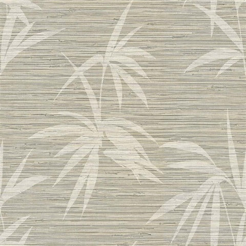 WS71307 Emberfall Peace Of Mind Faux Grasscloth Palm Wallpaper