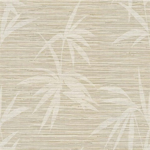 WS71315 Emberfall Shiitake Faux Grasscloth Palm Wallpaper