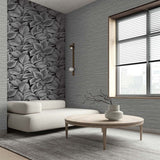 WS71410 Eagle River Horizon Grey Faux Grasscloth Wallpaper