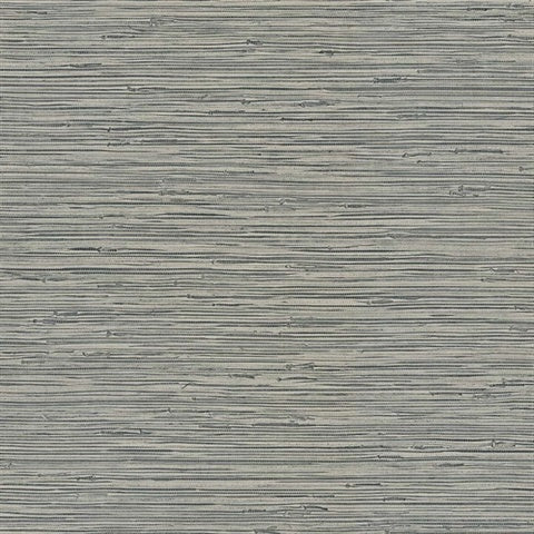 WS71410 Eagle River Horizon Grey Faux Grasscloth Wallpaper