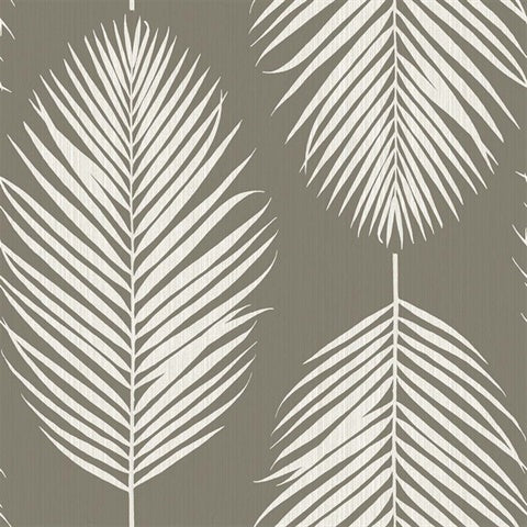 WS71708 Port Lions Foil Large Palm Leaf Stripe Wallpaper