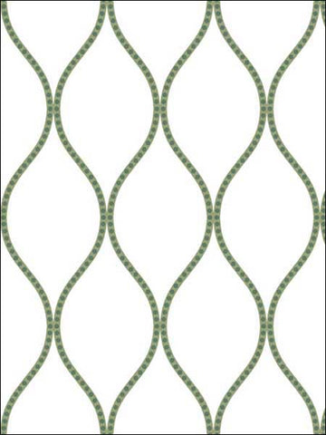 Wallquest JB21604 Dot Ogee Celery Green Wallpaper