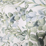 WM90990901 White Green Blue boho floral botanical tranquil eucalyptus leaves Wallpaper roll