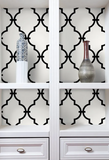 YS9100, 8097 White black flexo luby trellis geometric pattern geo modern Wallpaper 3D