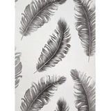 Z77527 White cream charcoal black dark gray fethers faux fabric textured Wallpaper roll