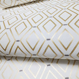 WC7584, 12417 White gold metallic Diamond Duo geometric pattern geo modern Wallpaper 3D