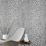 Z80045 White gray silver sparkles glitter wallpaper faux leopard cheetah skin textured