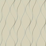 Y6201404 Wavy Stripe Beige Silver Gold Wallpaper